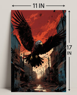 Majestic Eagle In Urban Ruins Poster PosterGoat