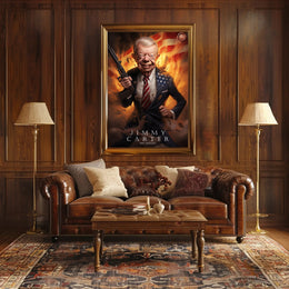 Jimmy Carter Funny Cartoon Art Presidential Poster