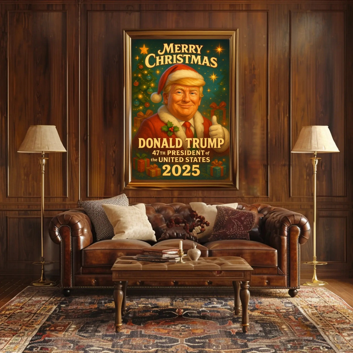 Merry Christmas Donald Trump Santa Suit Political Poster