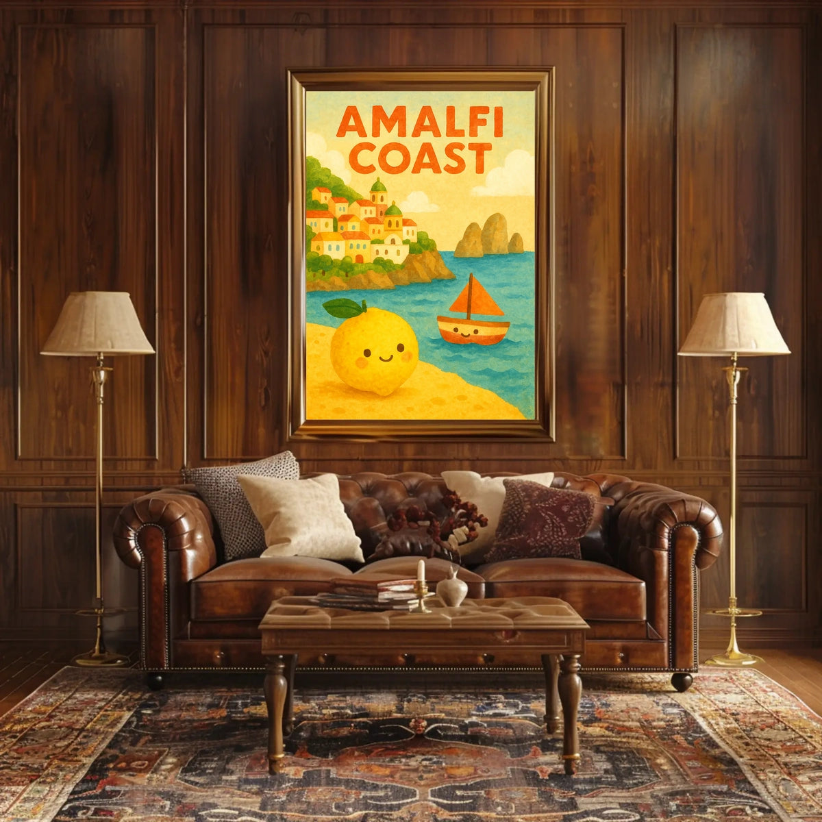 Amalfi Coast Adventure Poster Wall Art Decor Living Room