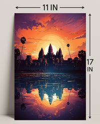 Sunset Over Angkor Wat Poster