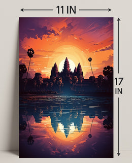 Sunset Over Angkor Wat Poster