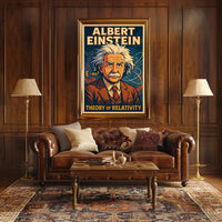 Einstein Relativity Theory Vintage Educational Poster