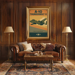 A-10 Thunderbolt II Vintage Military Aircraft Poster