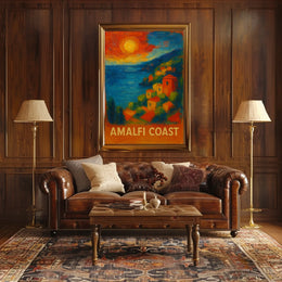Amalfi Coast Poster Wall Art for Coastal Home Decor