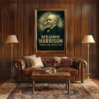 Benjamin Harrison 23rd President of the United States Double Exposure Poster