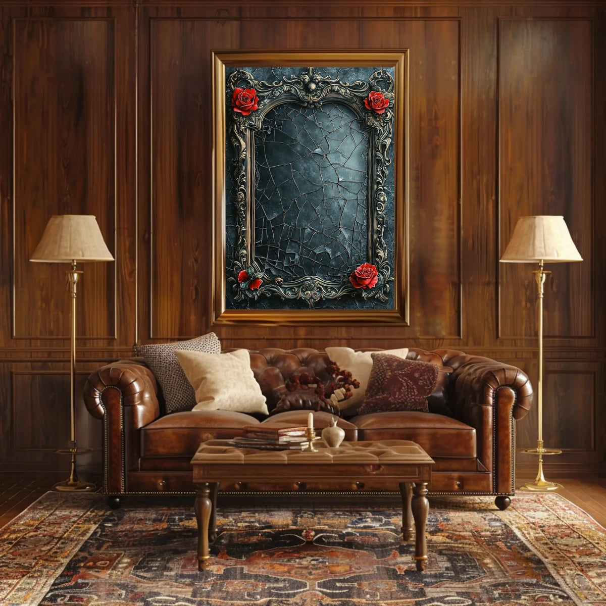Ornate Elegance Baroque-Inspired Frame Cultural Heritage Poster