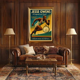 Jesse Owens Berlin 1936 Olympics Vintage Poster Art