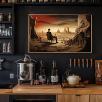 Surreal Dystopian Landscape with Red Chair Fantasy Poster