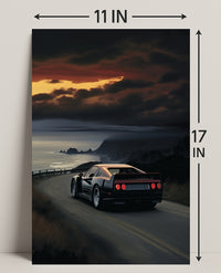 Coastal Drive At Sunset Poster