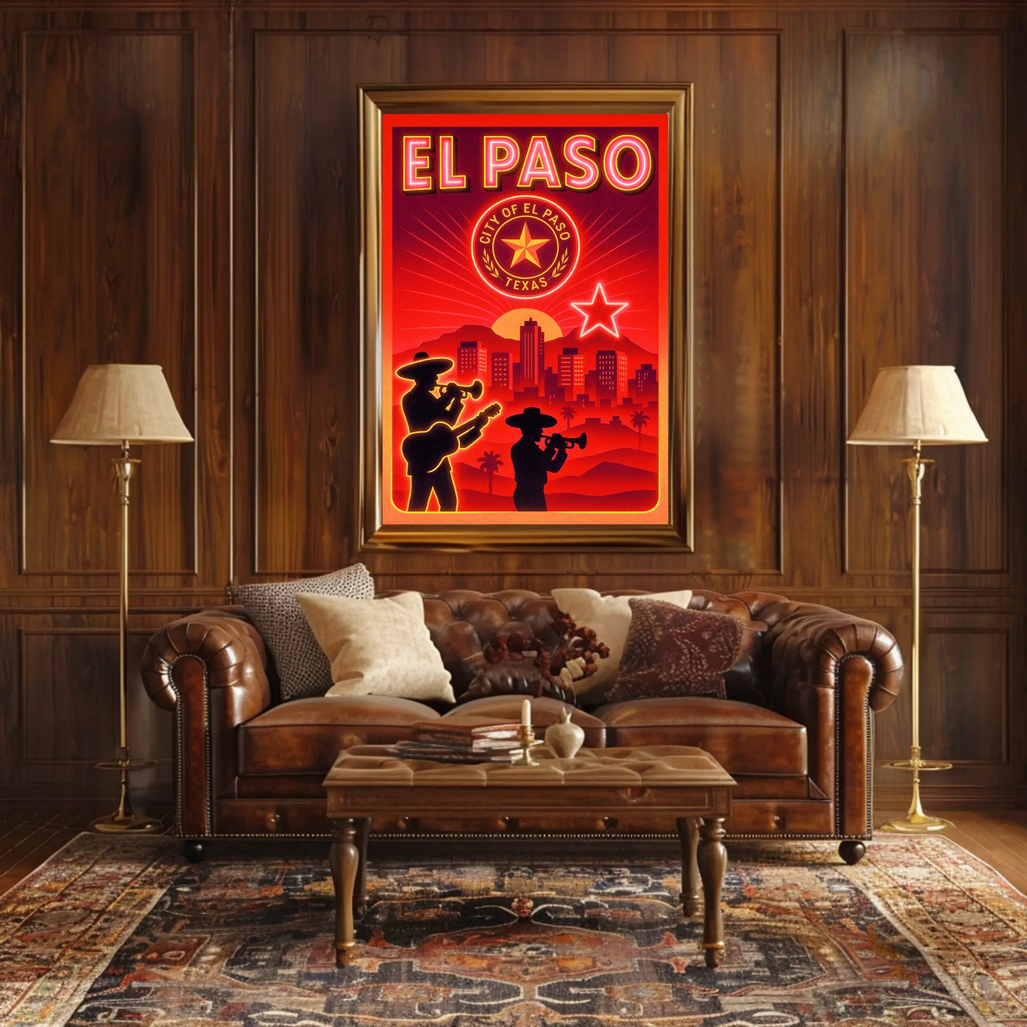 El Paso Cityscape Poster PosterGoat