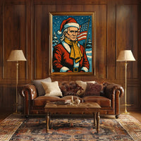 Santa Claus In Patriotic Winter Poster