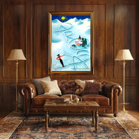 Skiing in Arosa Swiss Alps Travel Poster PosterGoat