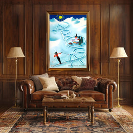 Skiing in Arosa Swiss Alps Travel Poster PosterGoat