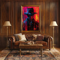 Mysterious Figure in Vivid Colors Poster PosterGoat