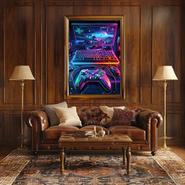 Neon Gaming Universe Poster