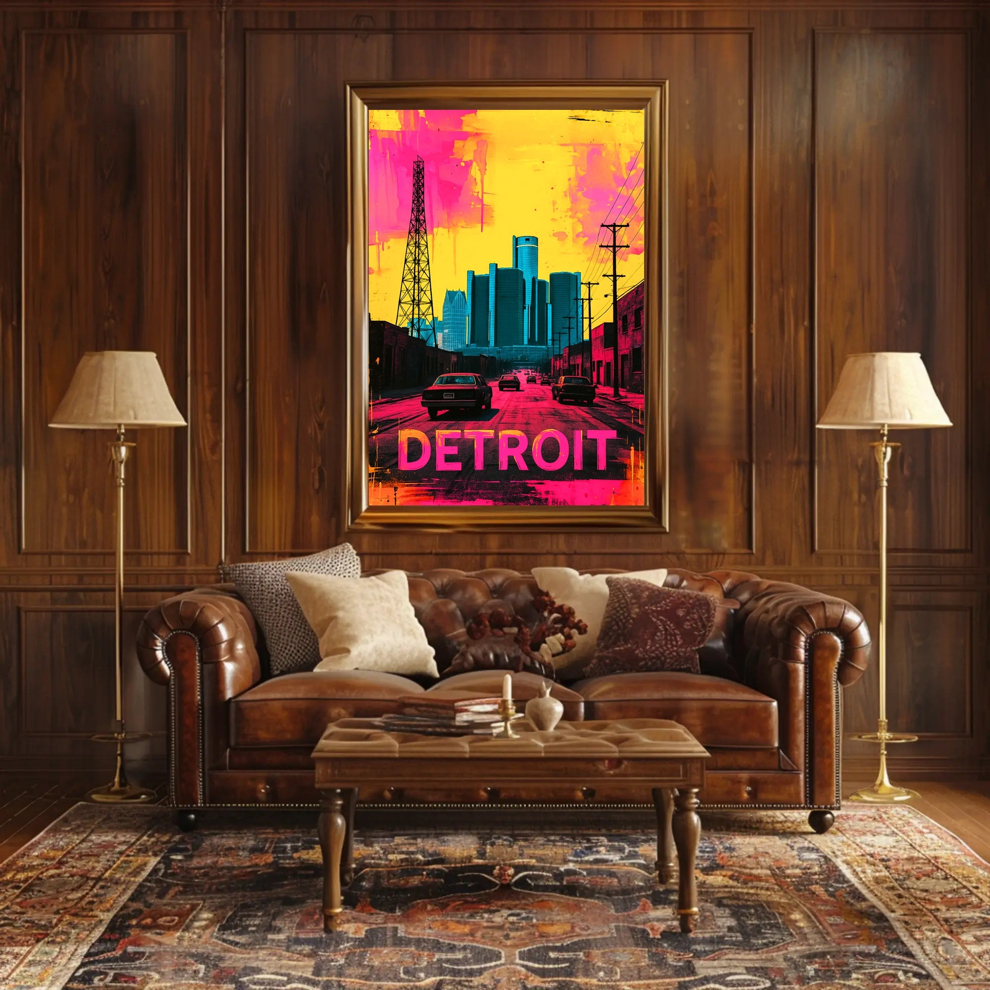 Vibrant Detroit Poster PosterGoat