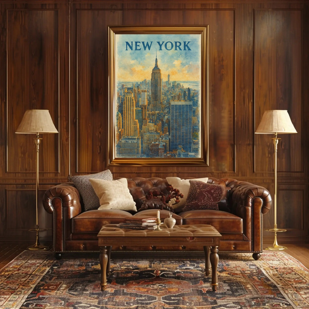New York Water Color Poster