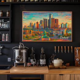 Detroit Skyline Poster