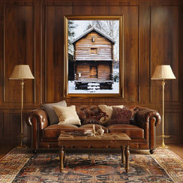 Rustic Winter Cabin Poster