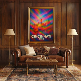 Vibrant Cincinnati Pop Art Wanderlust Poster