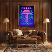 Brazil Neon Vibes Poster PosterGoat