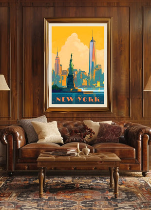 New York Adventure Vintage Travel Poster