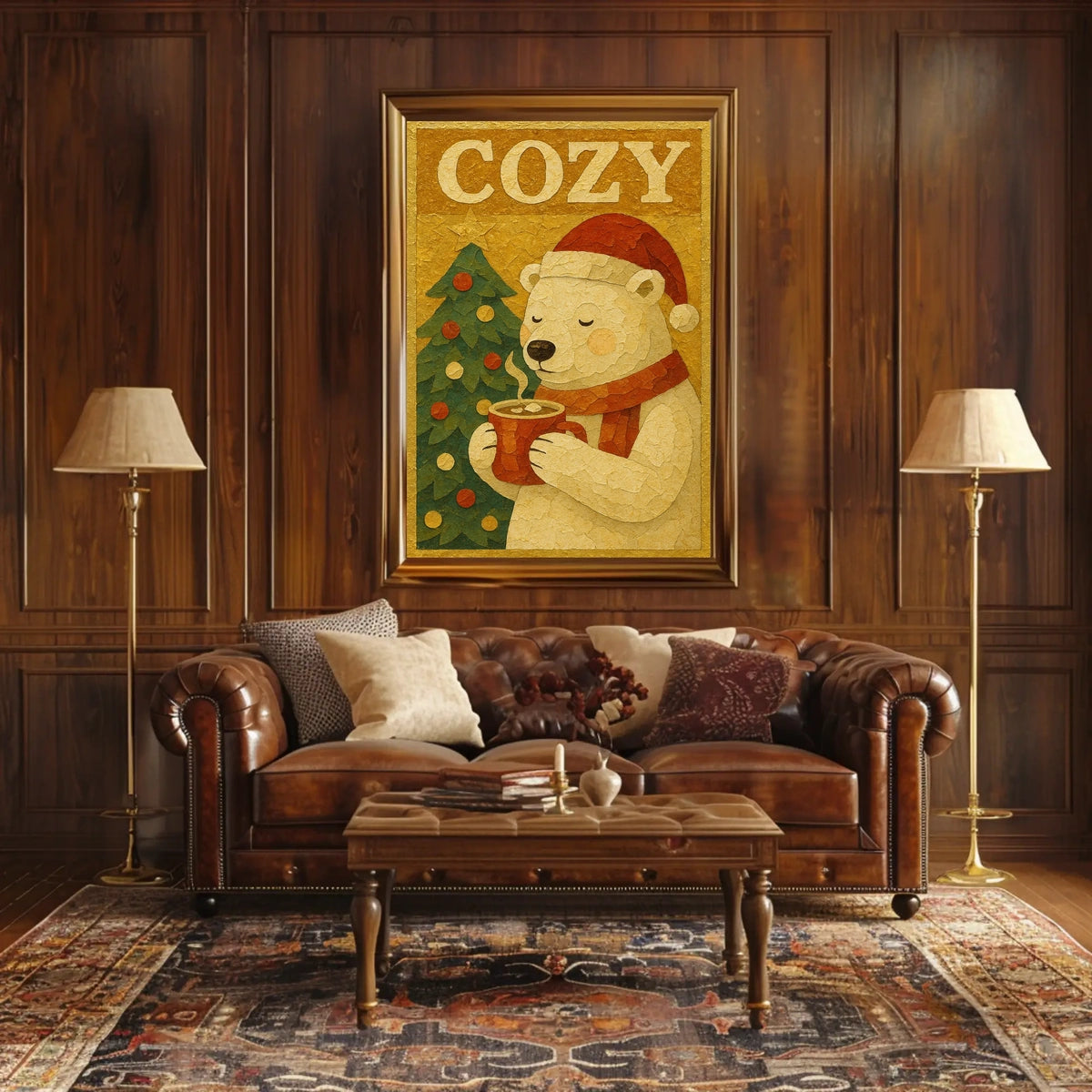 Cozy Holiday Bear Poster