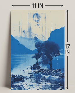 Tranquil Blue Landscape Poster