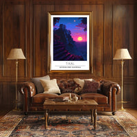 Tikal Temple Sunset Adventure National Park Poster