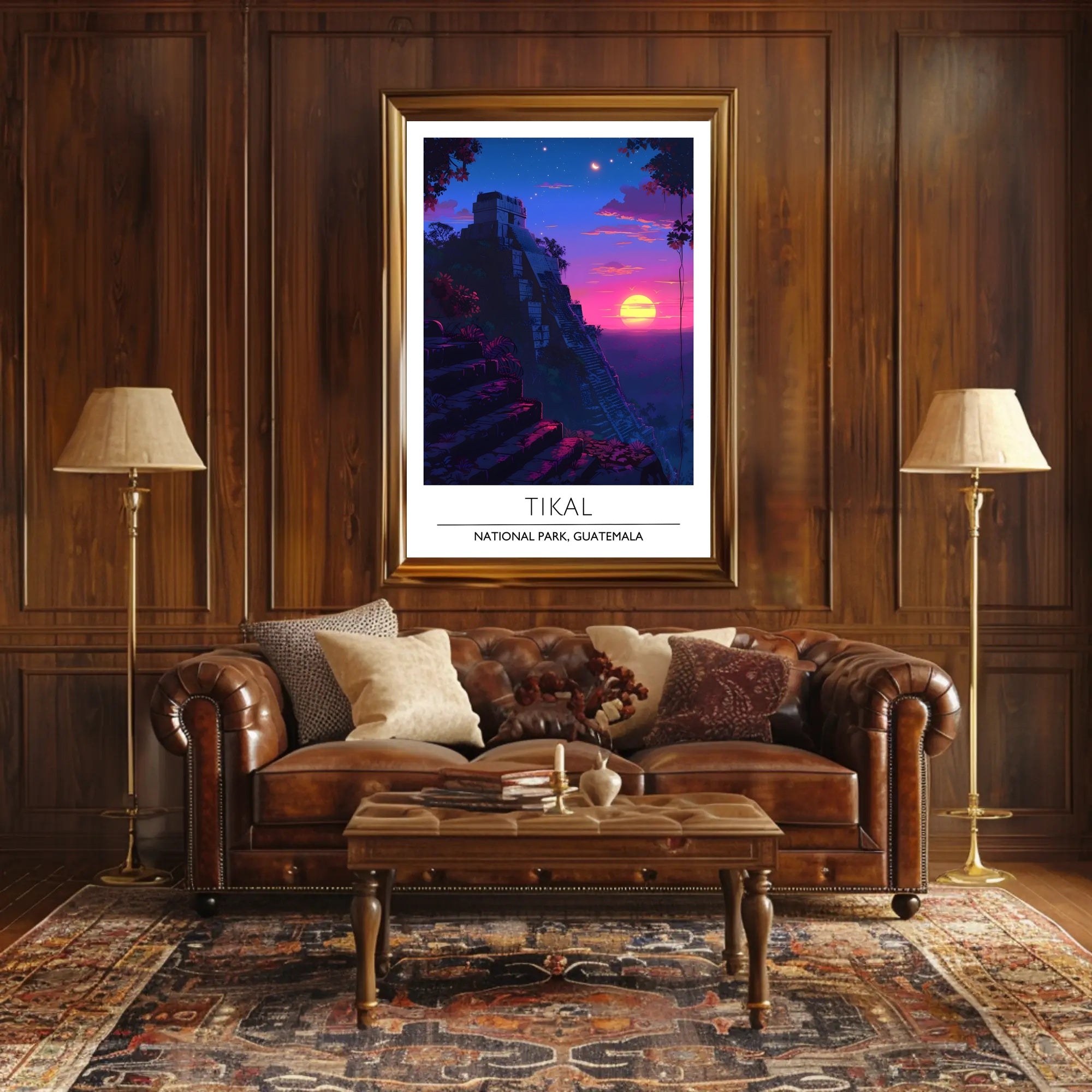 Tikal Temple Sunset Adventure National Park Poster
