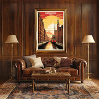 Hamburg A Cityscape Illustration Poster