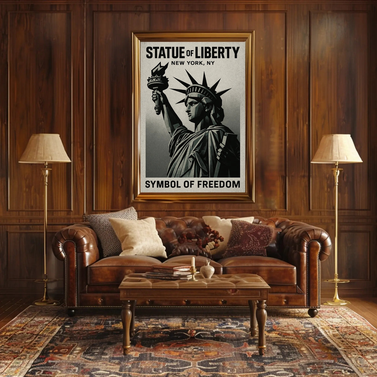 Statue of Liberty Vintage Art in Cultural or Heritage Poster