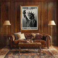 Statue of Liberty Vintage Art in Cultural or Heritage Poster