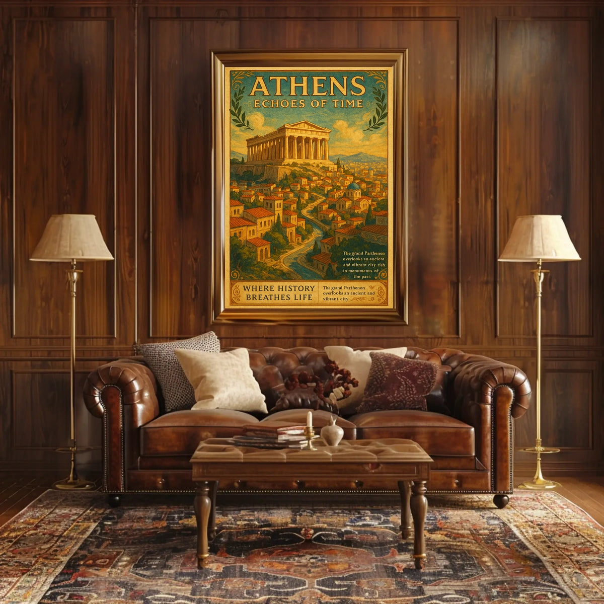 Parthenon Vintage Travel Poster: Timeless Greek Heritage