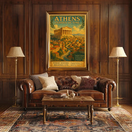 Parthenon Vintage Travel Poster: Timeless Greek Heritage