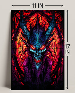 Stained Glass Demon Poster PosterGoat