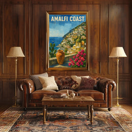 Amalfi Coast Poster 18x24 Coastal Wall Art Decor Vibe