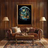 Whimsical Enchanting Winter Landscape in Fantasy or Mythology Poster