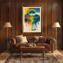 Vibrant Landscape Abstraction Abstract Poster