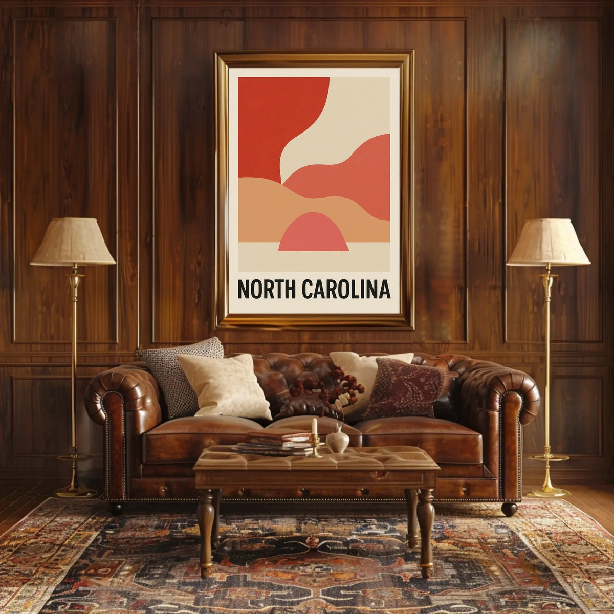 North Carolina Abstract Landscape Poster