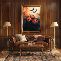 Halloween Pumpkins Spooky Vibes Artistic Poster