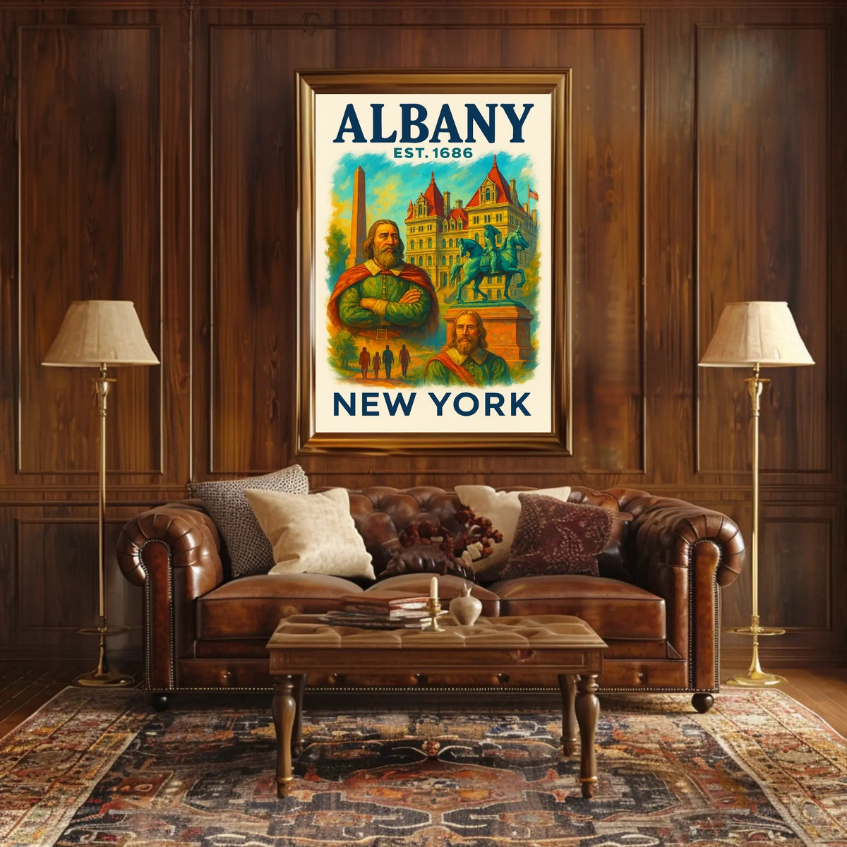 Albany History And Architecture Poster Vintage Wall Art