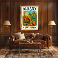 Albany History And Architecture Poster Vintage Wall Art