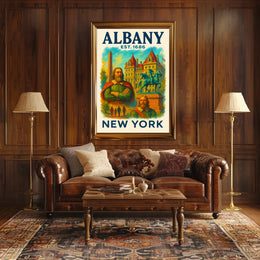 Albany History And Architecture Poster Vintage Wall Art