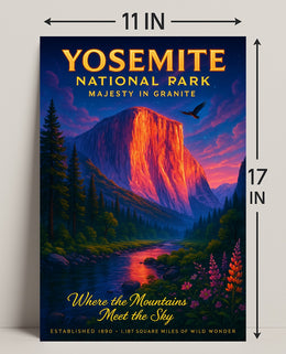 Yosemite National Park Majesty in Granite Poster PosterGoat