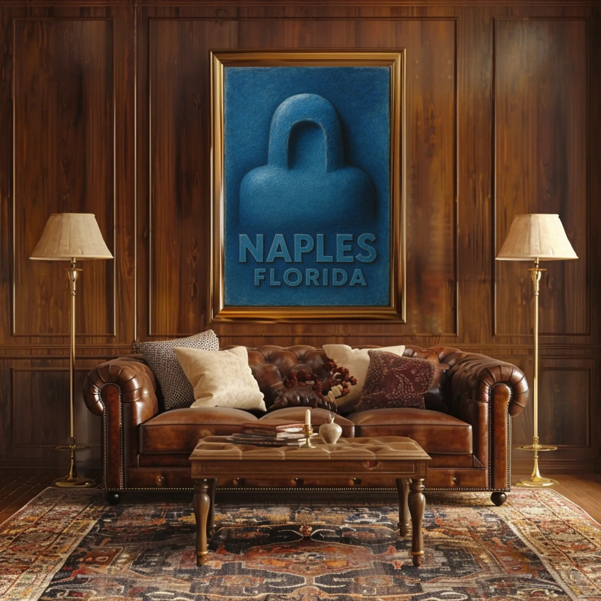 Naples Florida Artistic Poster Sunset Coast Wall Art