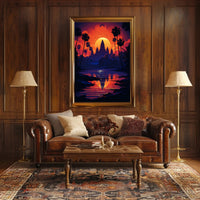 Sunset Over Tranquil Waters Poster