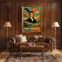 James Monroe 5th President of the United States Layered Digital Collage Poster