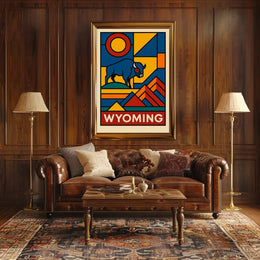 Wyoming A Geometric Tribute Poster